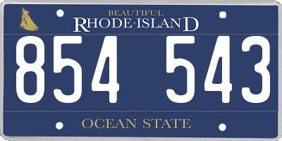 RI license plate 854543