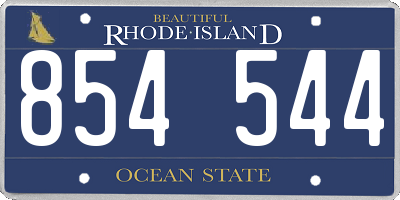 RI license plate 854544