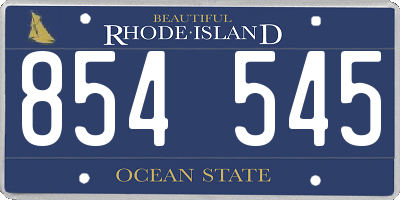 RI license plate 854545