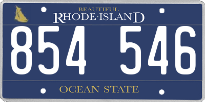 RI license plate 854546