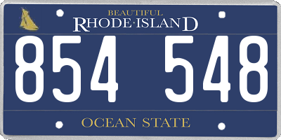 RI license plate 854548