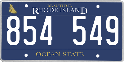 RI license plate 854549