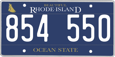 RI license plate 854550