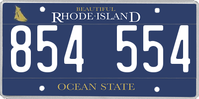 RI license plate 854554