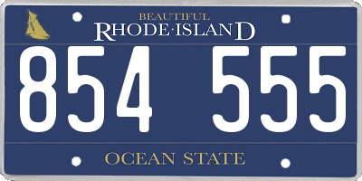 RI license plate 854555