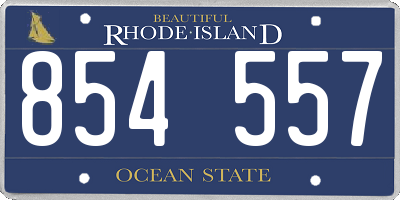 RI license plate 854557