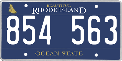RI license plate 854563