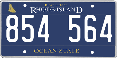 RI license plate 854564