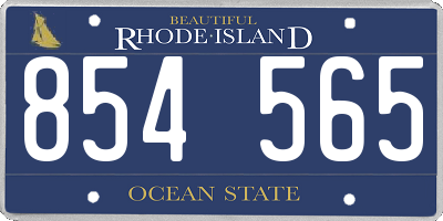 RI license plate 854565
