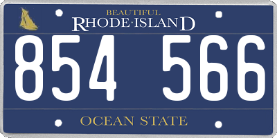 RI license plate 854566