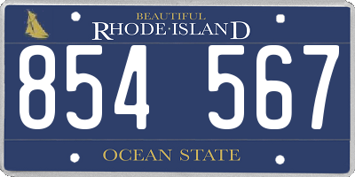 RI license plate 854567
