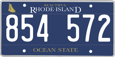 RI license plate 854572