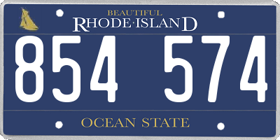 RI license plate 854574