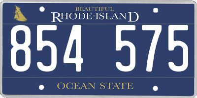 RI license plate 854575