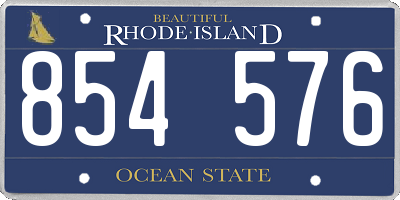 RI license plate 854576