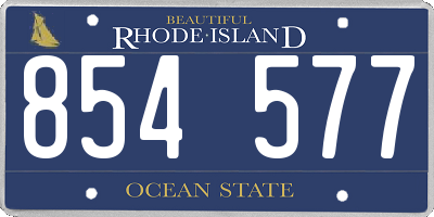 RI license plate 854577