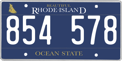 RI license plate 854578