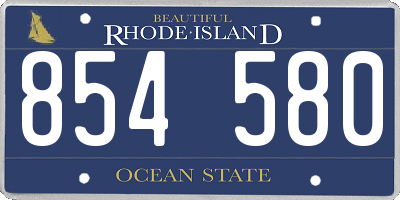 RI license plate 854580