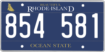 RI license plate 854581