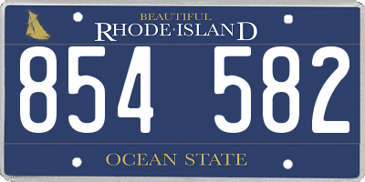 RI license plate 854582
