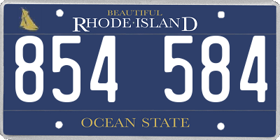 RI license plate 854584