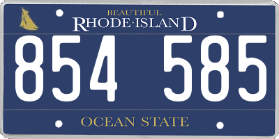 RI license plate 854585
