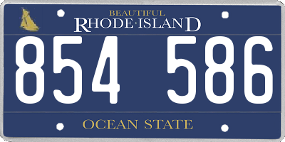 RI license plate 854586