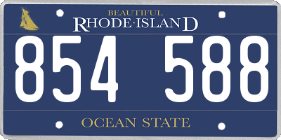 RI license plate 854588