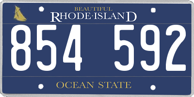 RI license plate 854592