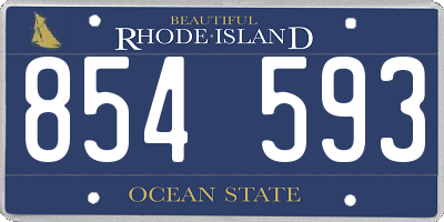 RI license plate 854593