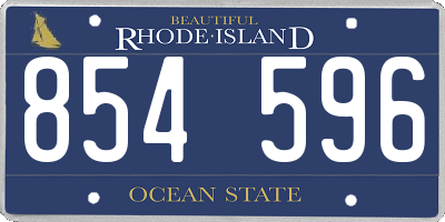 RI license plate 854596