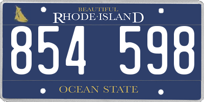 RI license plate 854598
