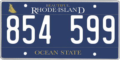 RI license plate 854599