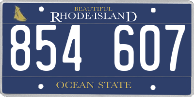 RI license plate 854607