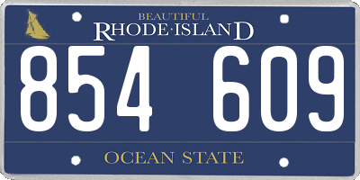 RI license plate 854609