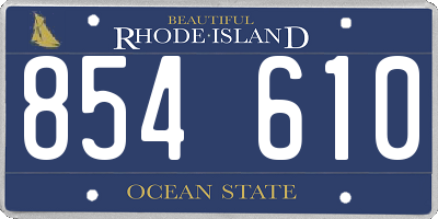 RI license plate 854610