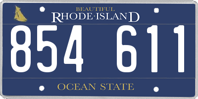 RI license plate 854611