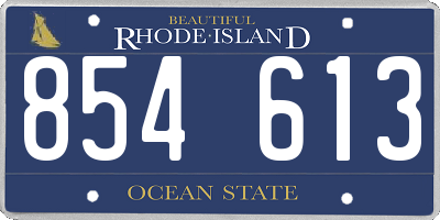 RI license plate 854613