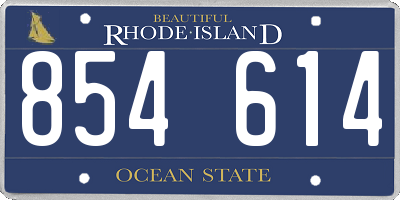 RI license plate 854614