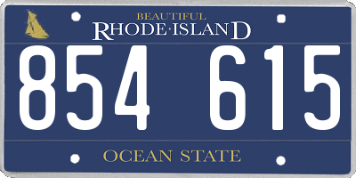 RI license plate 854615
