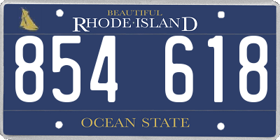 RI license plate 854618