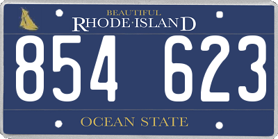 RI license plate 854623