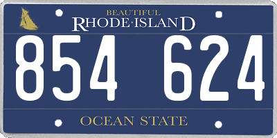 RI license plate 854624