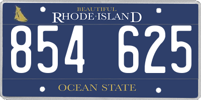 RI license plate 854625