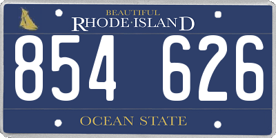 RI license plate 854626
