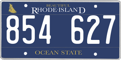 RI license plate 854627