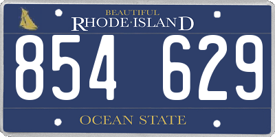 RI license plate 854629