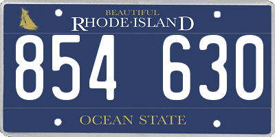 RI license plate 854630