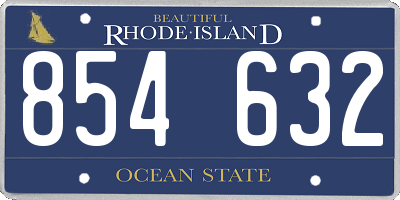 RI license plate 854632