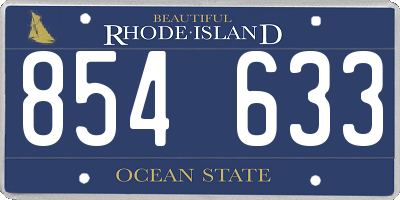 RI license plate 854633